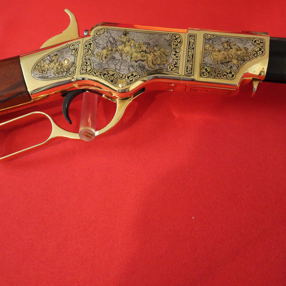 UBERTI-HENRY (1866 CARBIN) American  Buffalo Tribute "SPLITTING THE HERD"-img-9