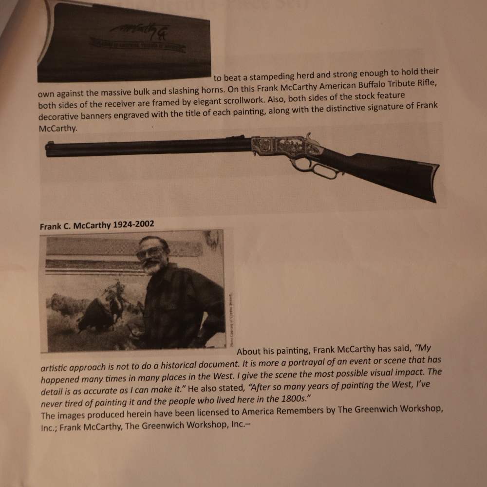 UBERTI-HENRY (1866 CARBIN) American  Buffalo Tribute "SPLITTING THE HERD"-img-27