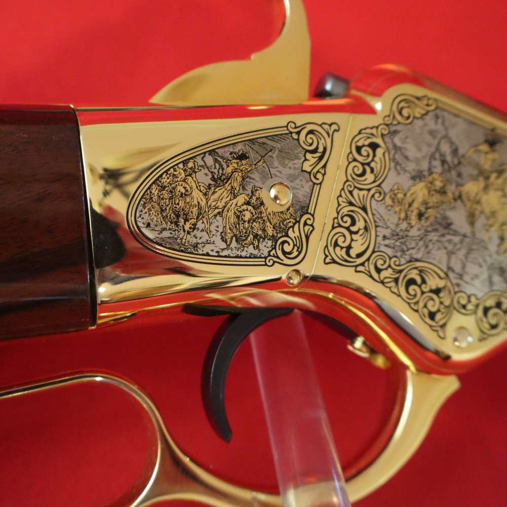 UBERTI-HENRY (1866 CARBIN) American  Buffalo Tribute "SPLITTING THE HERD"-img-12
