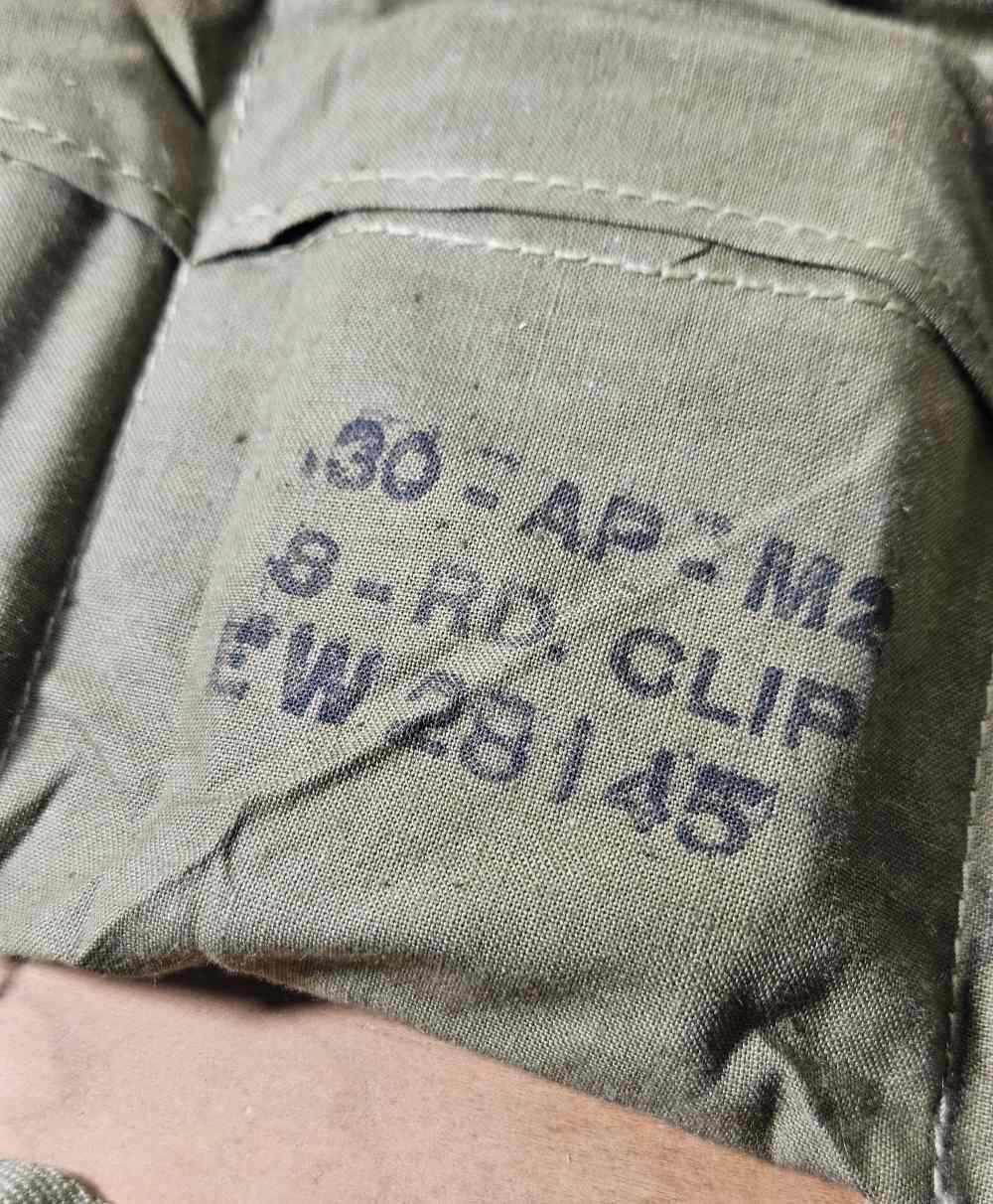 WW2 Wisconsin 30-06 AP Black Tip Armor Piercing Ammo 48rnd Bandolier-img-1