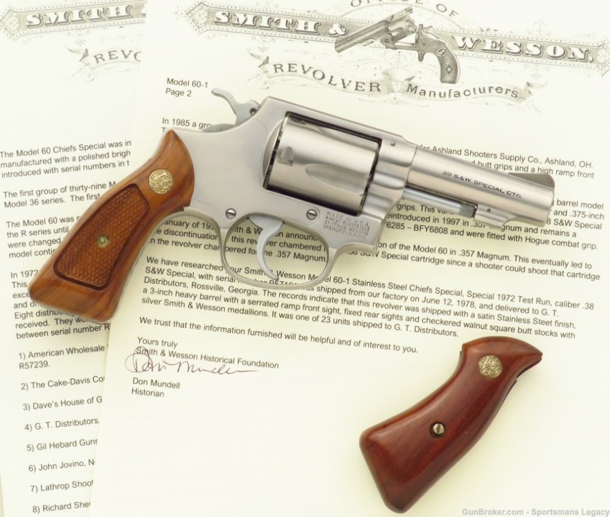 Rare Smith & Wesson 60-1 .38 Special 3-inch, Dick Metcalf collection-img-0