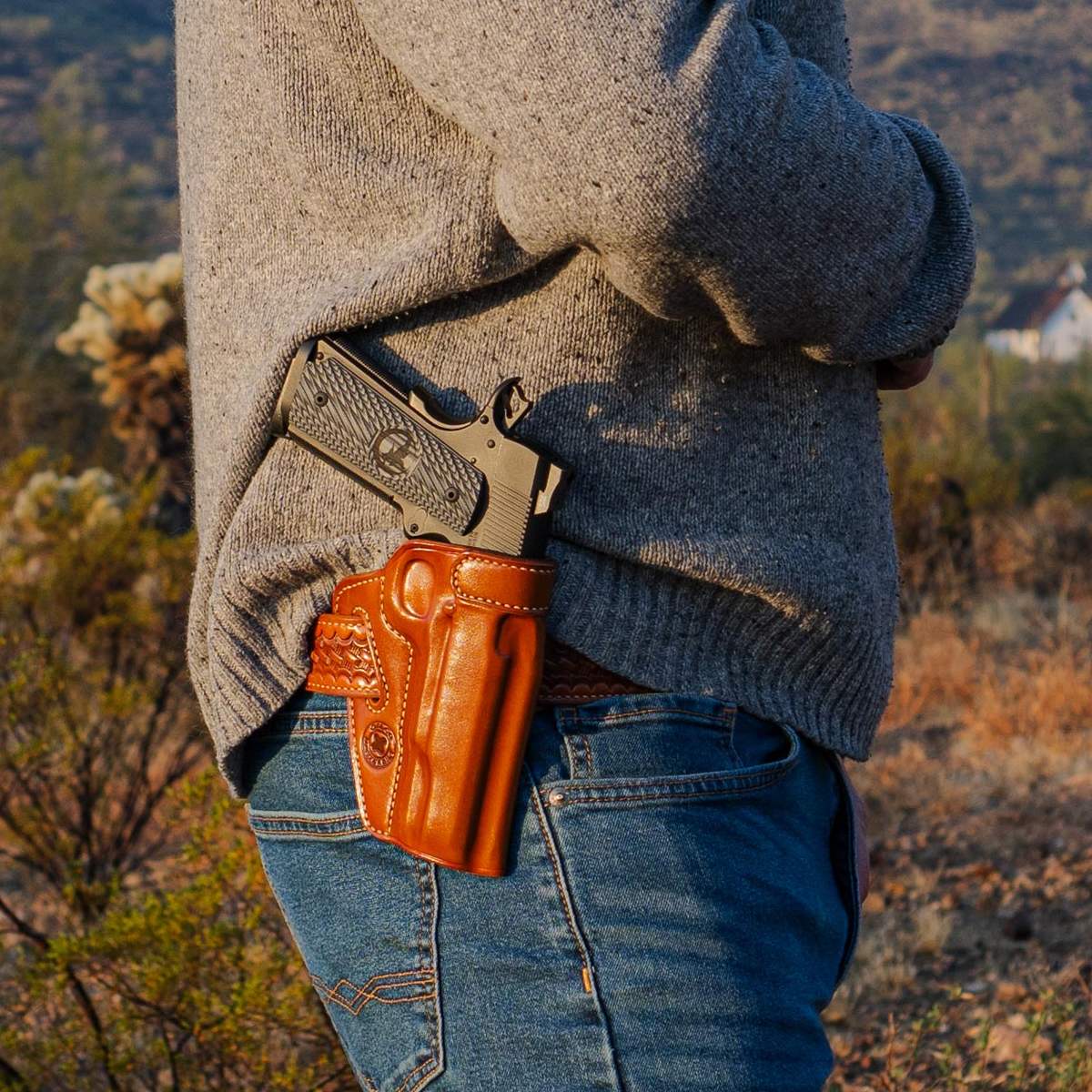 GALCO Thunderclap 4in 1911 Tan Belt Holster (TC264)-img-4
