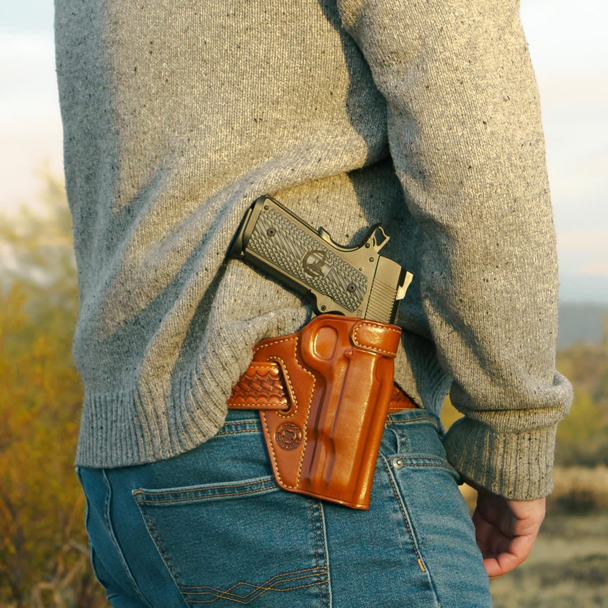 GALCO Thunderclap 4in 1911 Tan Belt Holster (TC264)-img-3