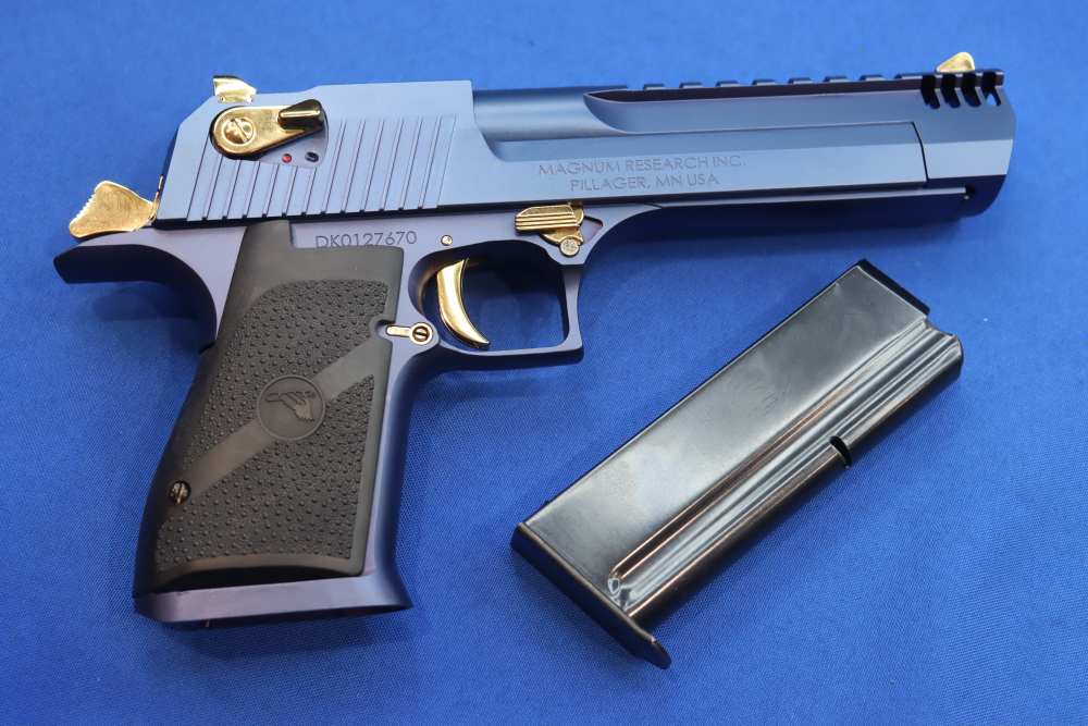 Magnum Research Desert Eagle Pistol 50AE DE50 Muzzle Brake CARBO BLUE GOLD-img-27
