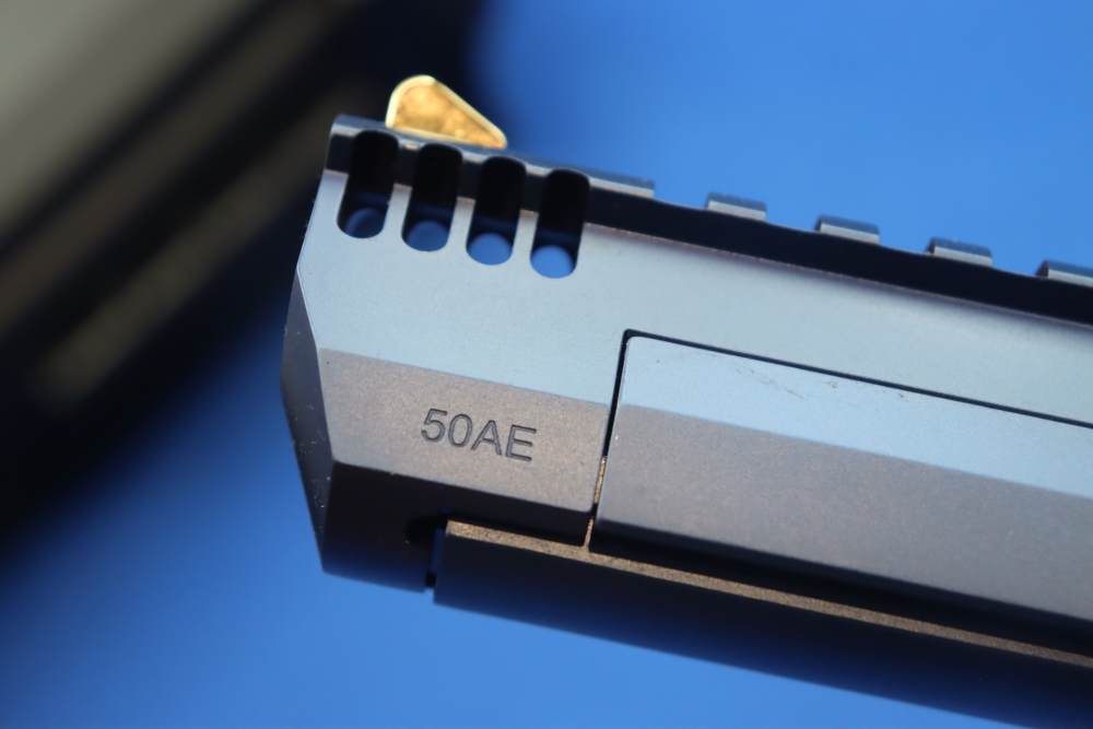 Magnum Research Desert Eagle Pistol 50AE DE50 Muzzle Brake CARBO BLUE GOLD-img-20