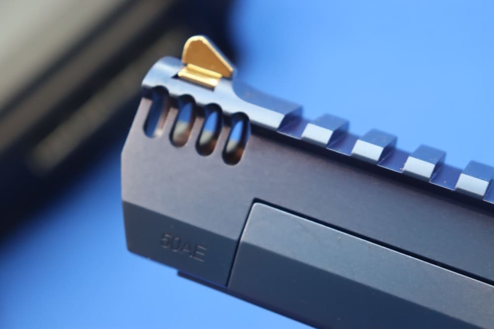 Magnum Research Desert Eagle Pistol 50AE DE50 Muzzle Brake CARBO BLUE GOLD-img-21