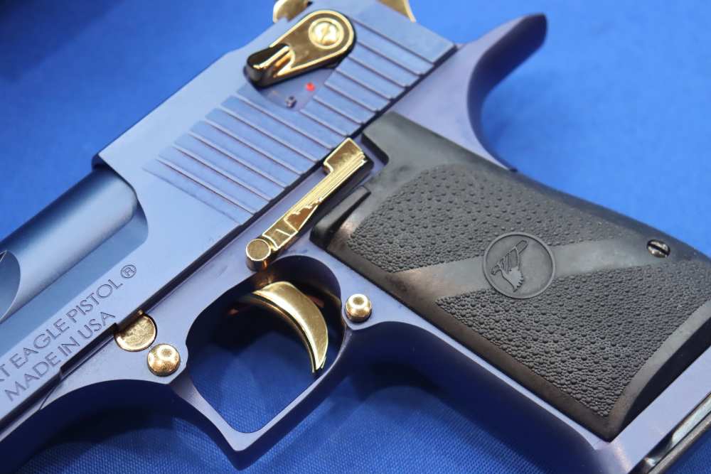 Magnum Research Desert Eagle Pistol 50AE DE50 Muzzle Brake CARBO BLUE GOLD-img-5