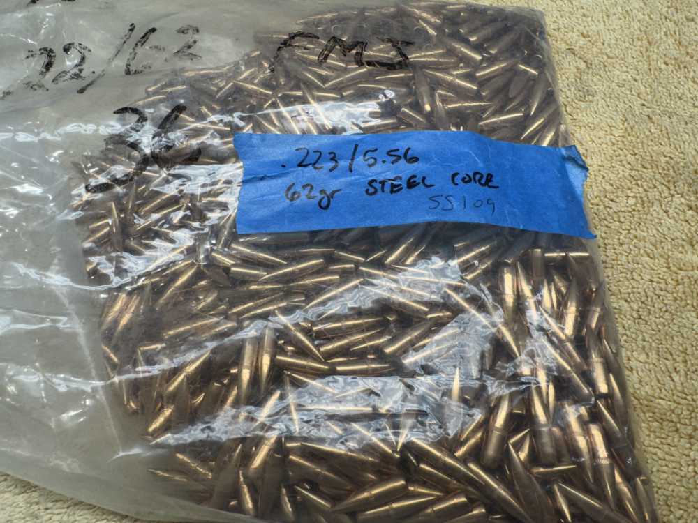 SS109 5.56/223 62 GRAIN BULLETS FOR RELOADING QTY = 1,000 MORE AVAIL (A-7A)-img-1