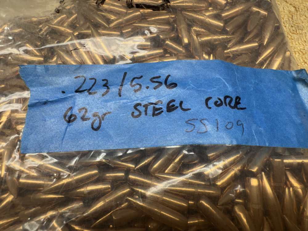 SS109 5.56/223 62 GRAIN BULLETS FOR RELOADING QTY = 1,000 MORE AVAIL (A-7A)-img-0