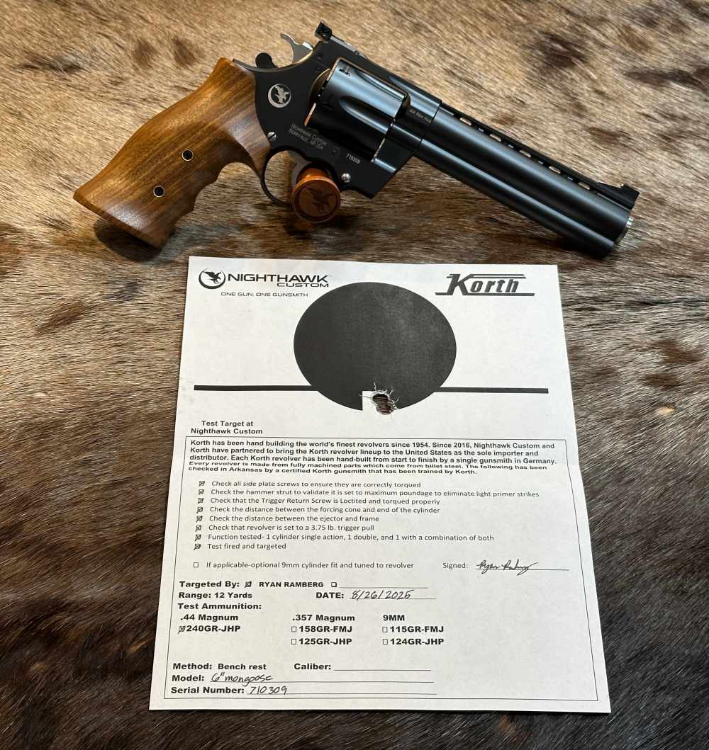 KORTH MONGOOSE 44 REMINGTON MAGNUM 6" NIGHTHAWK CUSTOM TURKISH WALNUT-img-1