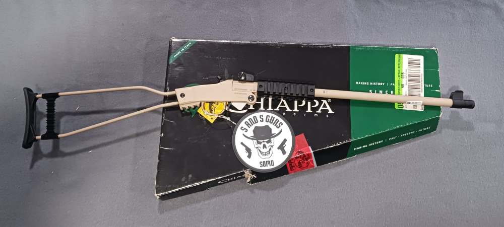 PRE-OWNED UNFIRED CHIAPPA LITTLE BADGER 22 LR 16.5" DESERT SAND SINGLE SHOT-img-1
