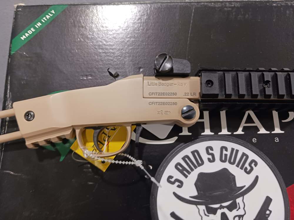 PRE-OWNED UNFIRED CHIAPPA LITTLE BADGER 22 LR 16.5" DESERT SAND SINGLE SHOT-img-3