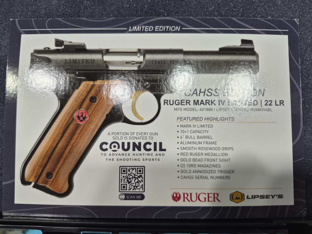 Ruger Mk IV 22LR CAHSS Limited Edition -img-3