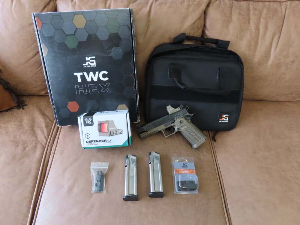 JACOB GREY TWC HEX 9MM PINNED GRIP SFTY, ORG CASE, 2 MAGS, VORTEX DEF-CCW-img-0