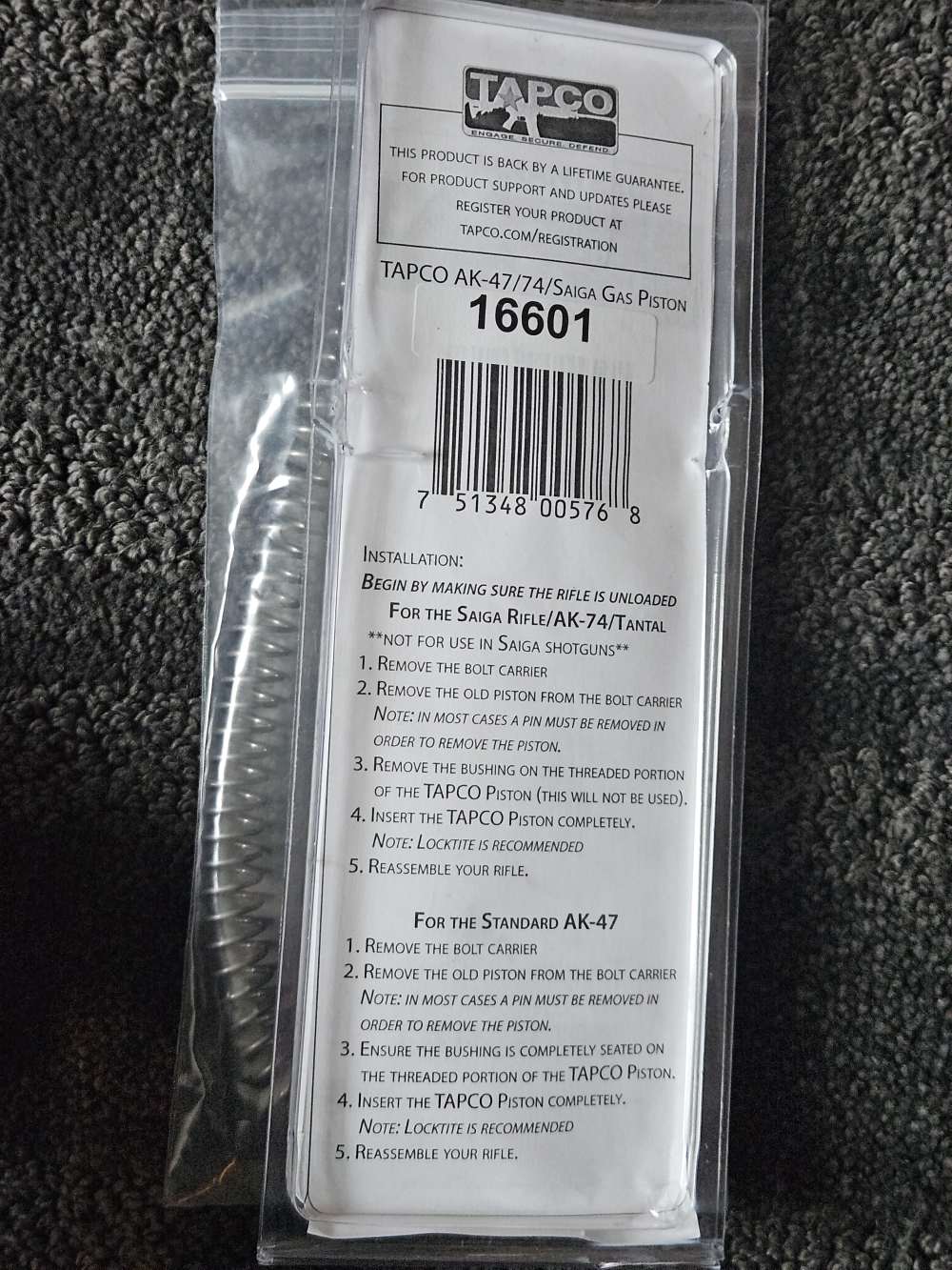 TAPCO gas piston and recoil spring for SAIGA AK-47 AK-74 AKM TANTAL rifles-img-1