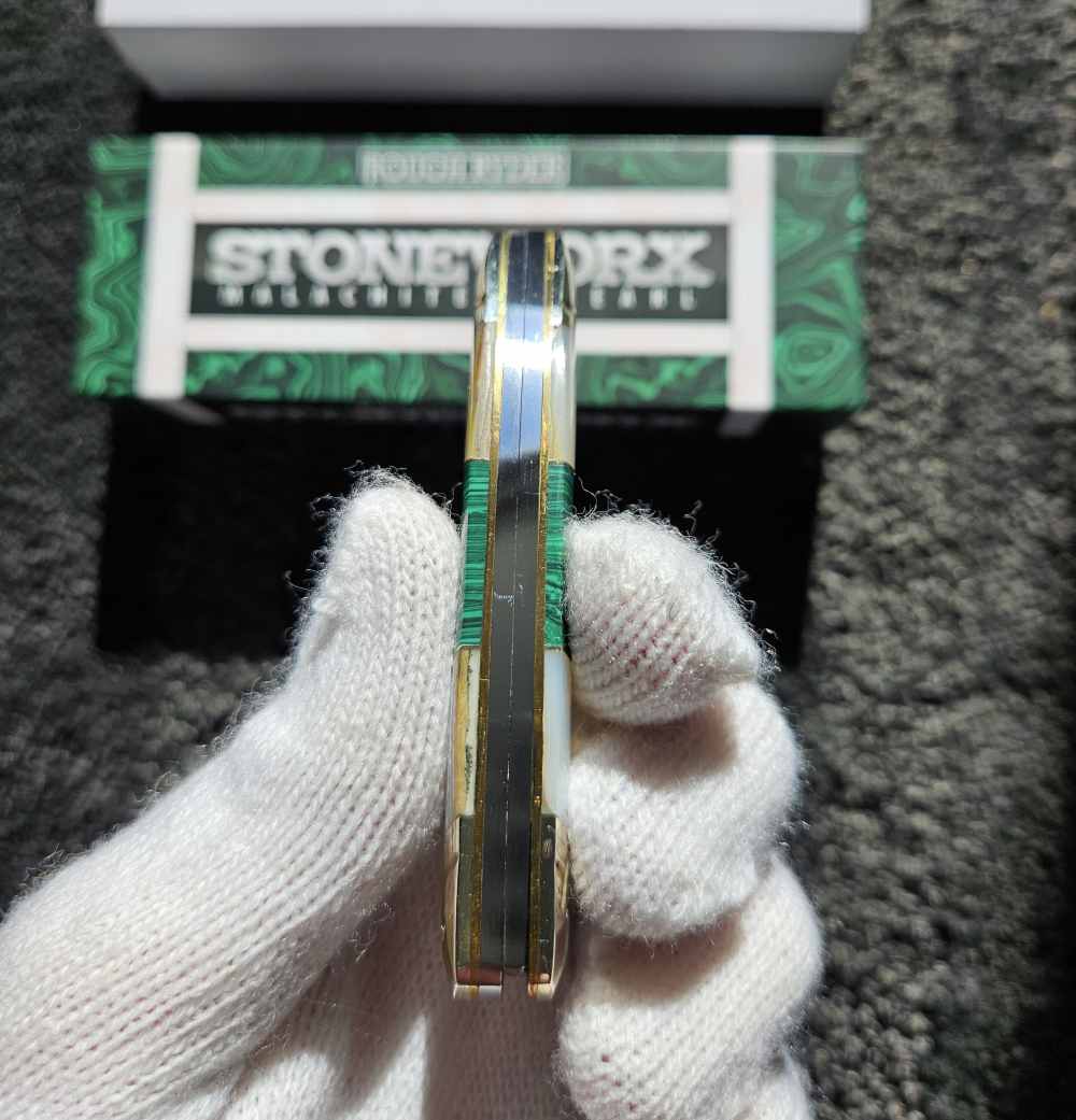Rough Ryder Stoneworx Malachite & Pearl Moose pocket-knife 3 1/2" RR2035-img-1