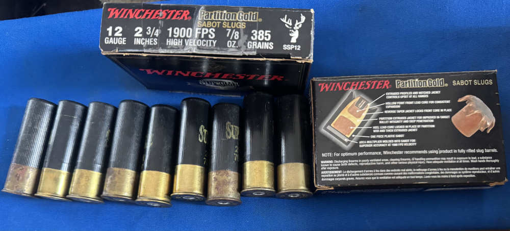 19 RD WINCHESTER PARTITION GOLD 12GA 2 3/4" SABOT SLUGS 1900FPS 385GR SSP12-img-0