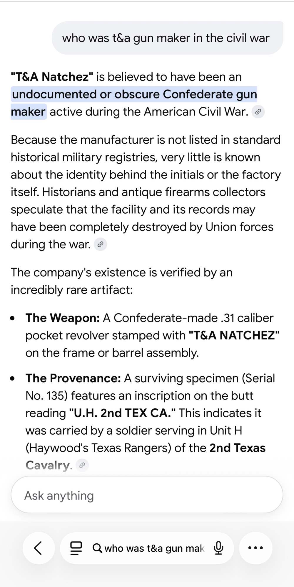 HAYWOOD TEXAS RANGES 2nd TEXAS CAV UNIT H.CONFEDERATE REVOLVER. T&A NATCHEZ-img-6