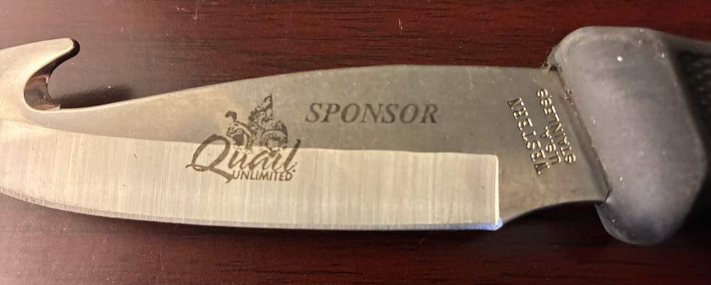 Western Quail Unlimited Sponsor Knife w/ Gut hook Stainless-img-1