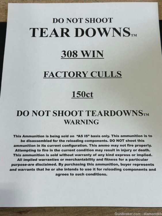 308  TEAR DOWNS™  Factory Culls 150ct-img-2