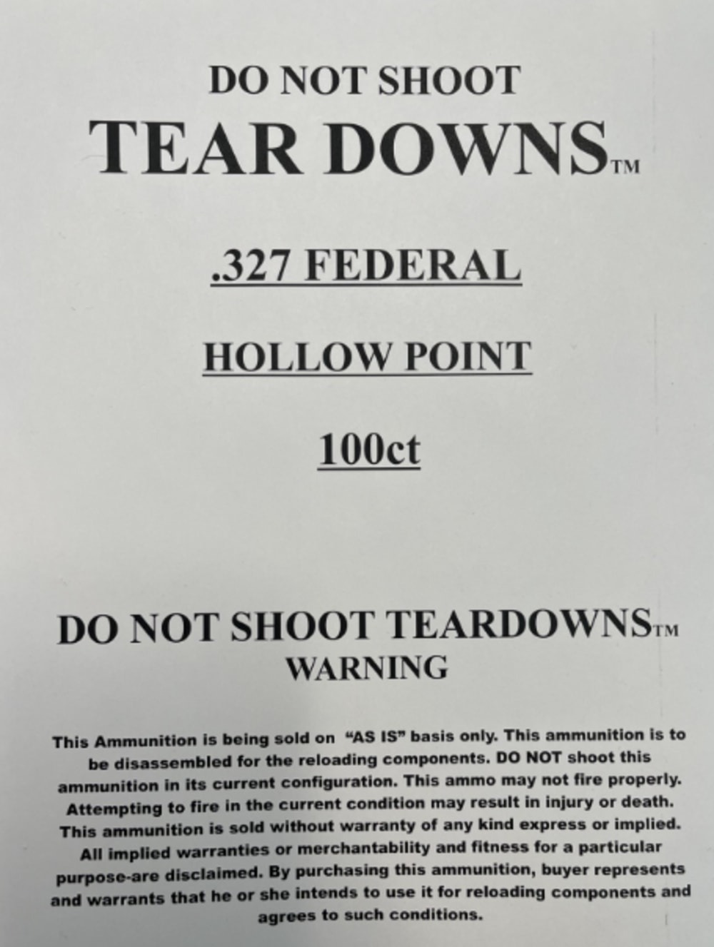 .327 FEDERAL HOLLOW POINT TEAR DOWNS™ 100CT-img-1