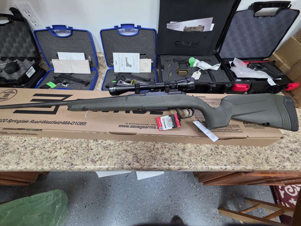 SAVAGE AXIS 2 XP GREEN 243 WIN 22" 4-RD BOLT ACTION RIFLE-img-1
