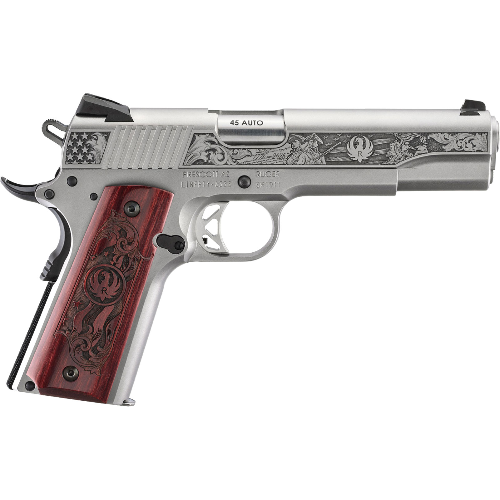 RUGER America's 250th Anniversary 45 ACP 5in 8rd Stainless SAO Pistol 16707-img-0