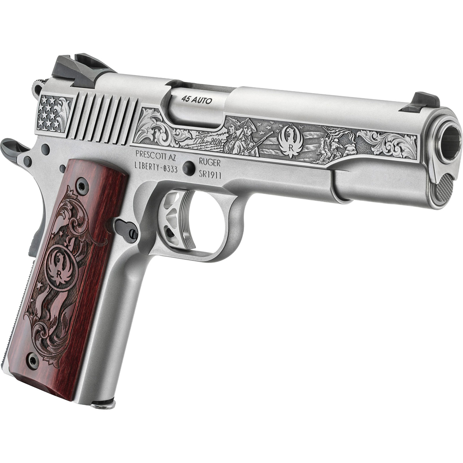 RUGER America's 250th Anniversary 45 ACP 5in 8rd Stainless SAO Pistol 16707-img-1