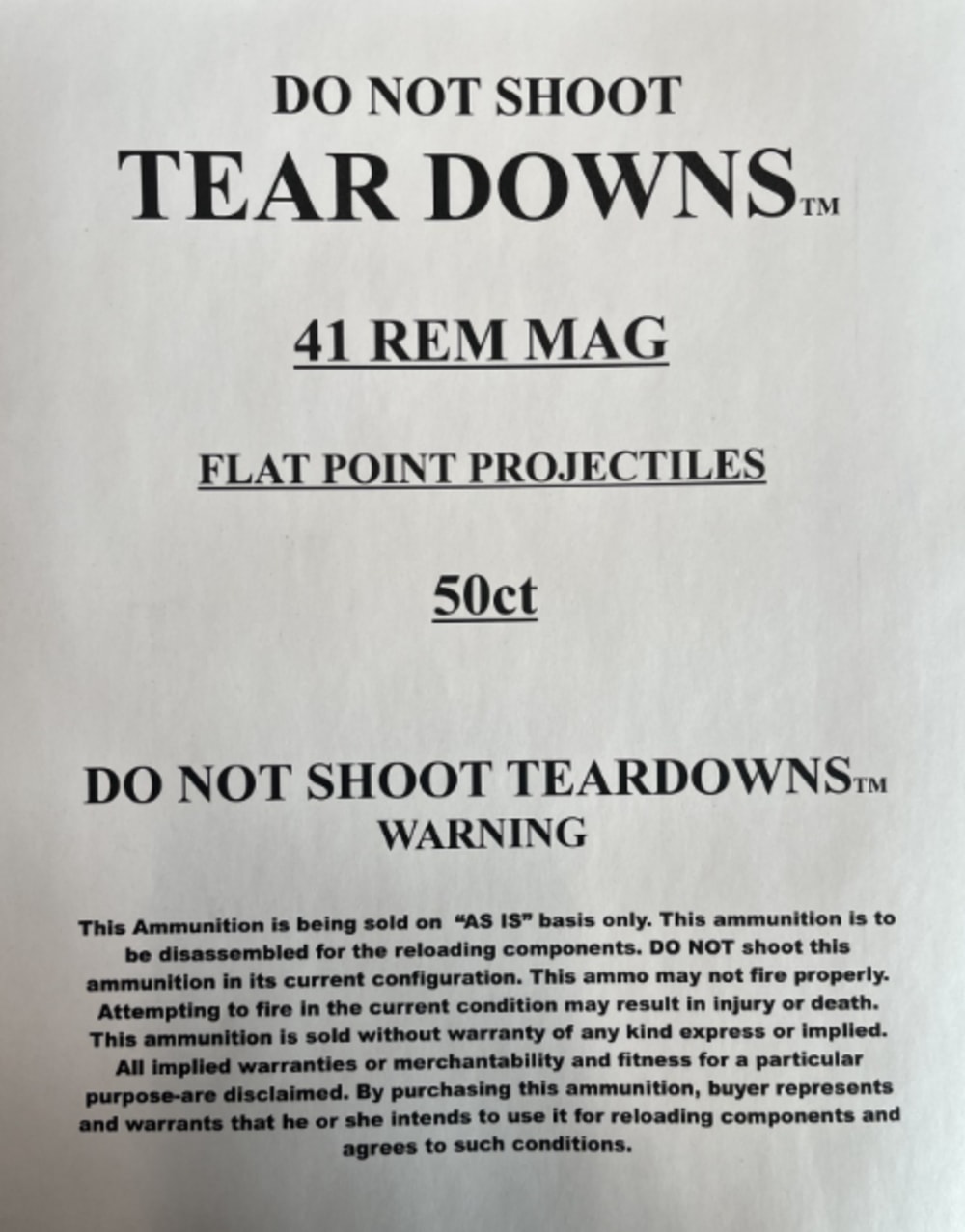 41 REM MAG  FLAT POINT  TEAR DOWNS™ 100CT-img-1