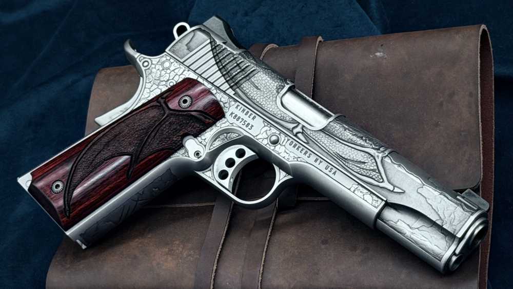 Kimber Altamont AAA Engraved Dragon 1911 1 of 300 45acp 5" SS LAYAWAY-img-3