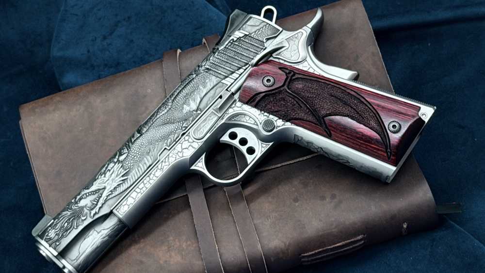 Kimber Altamont AAA Engraved Dragon 1911 1 of 300 45acp 5" SS LAYAWAY-img-0