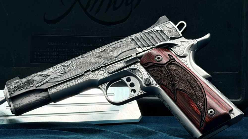 Kimber Altamont AAA Engraved Dragon 1911 1 of 300 45acp 5" SS LAYAWAY-img-9