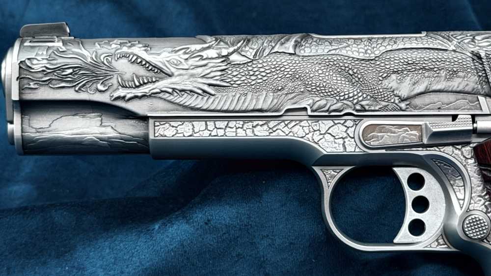 Kimber Altamont AAA Engraved Dragon 1911 1 of 300 45acp 5" SS LAYAWAY-img-13