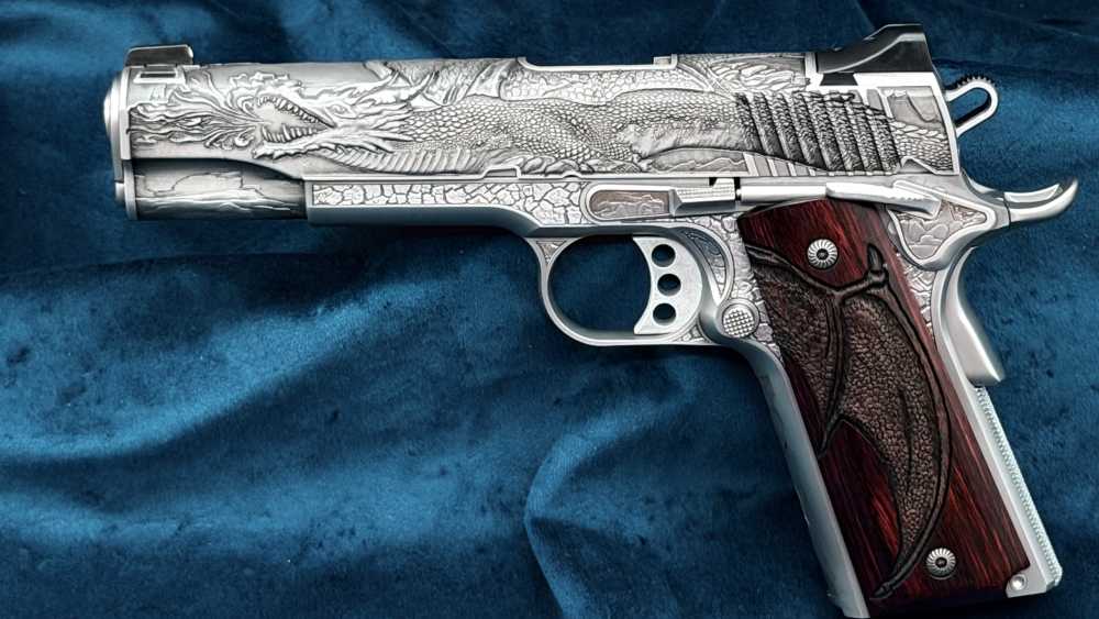 Kimber Altamont AAA Engraved Dragon 1911 1 of 300 45acp 5" SS LAYAWAY-img-10