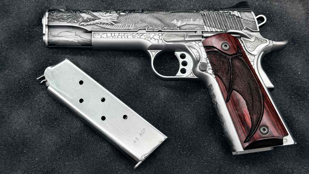 Kimber Altamont AAA Engraved Dragon 1911 1 of 300 45acp 5" SS LAYAWAY-img-5