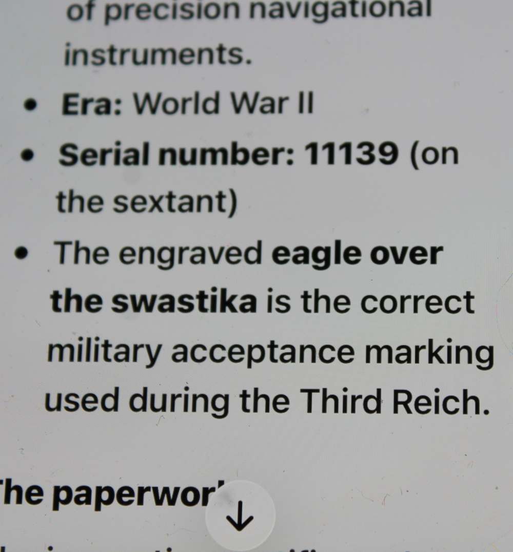 World War 2 German Navy Kriegsmarine Drum Sextant w/ Box & Inspection Form-img-13
