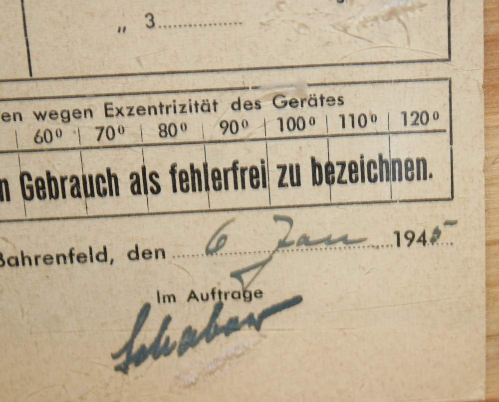 World War 2 German Navy Kriegsmarine Drum Sextant w/ Box & Inspection Form-img-5
