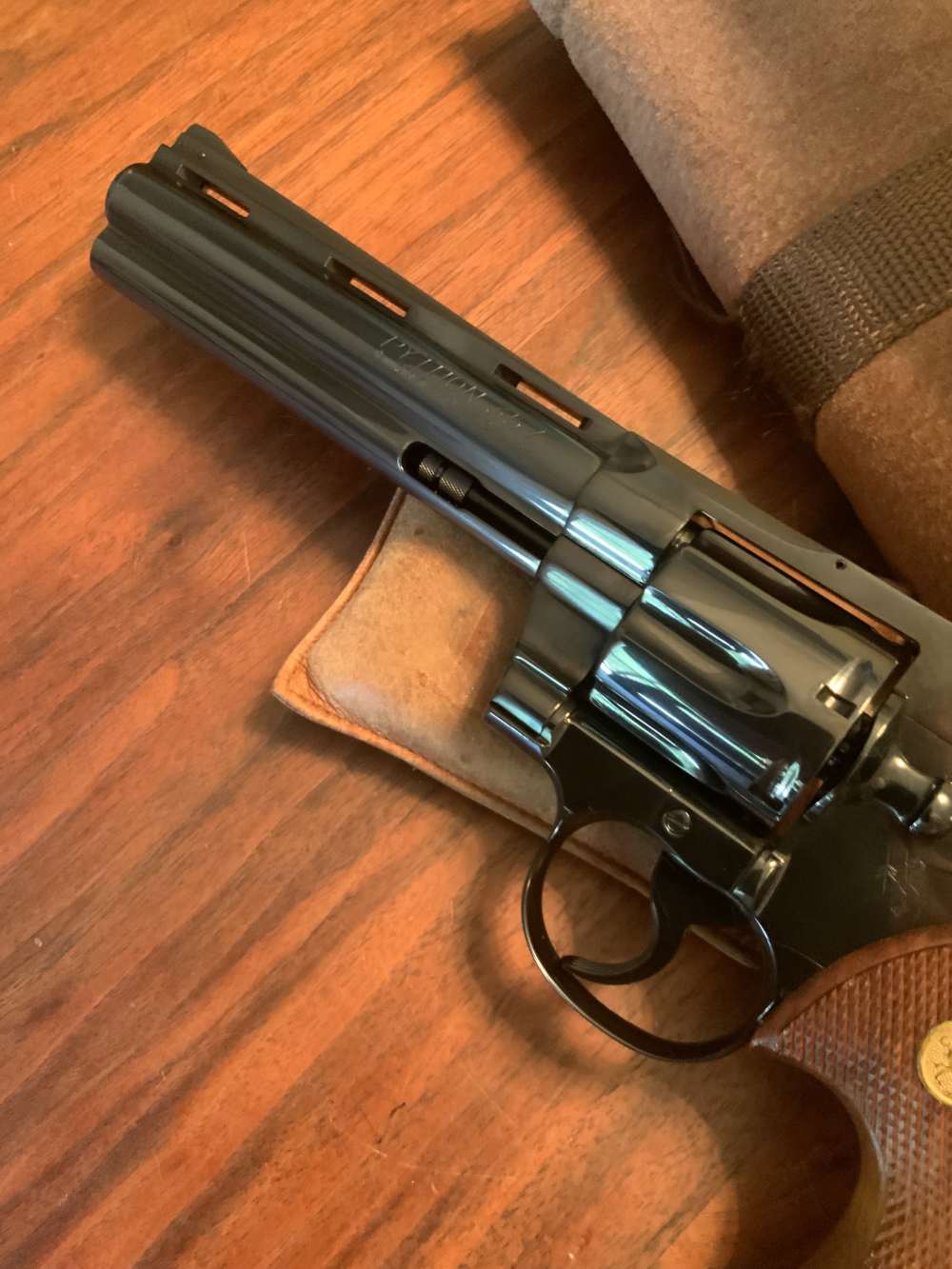 Colt Python 6” Revolver 1957 1st Gen. S/N3420 99%+ Test Target Colt Letter -img-28