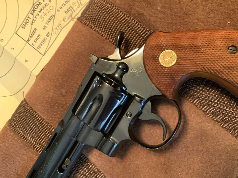 Colt Python 6” Revolver 1957 1st Gen. S/N3420 99%+ Test Target Colt Letter -img-4
