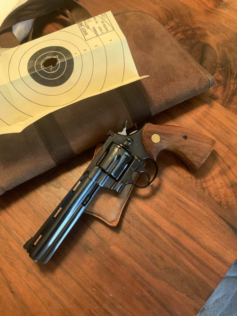 Colt Python 6” Revolver 1957 1st Gen. S/N3420 99%+ Test Target Colt Letter -img-26