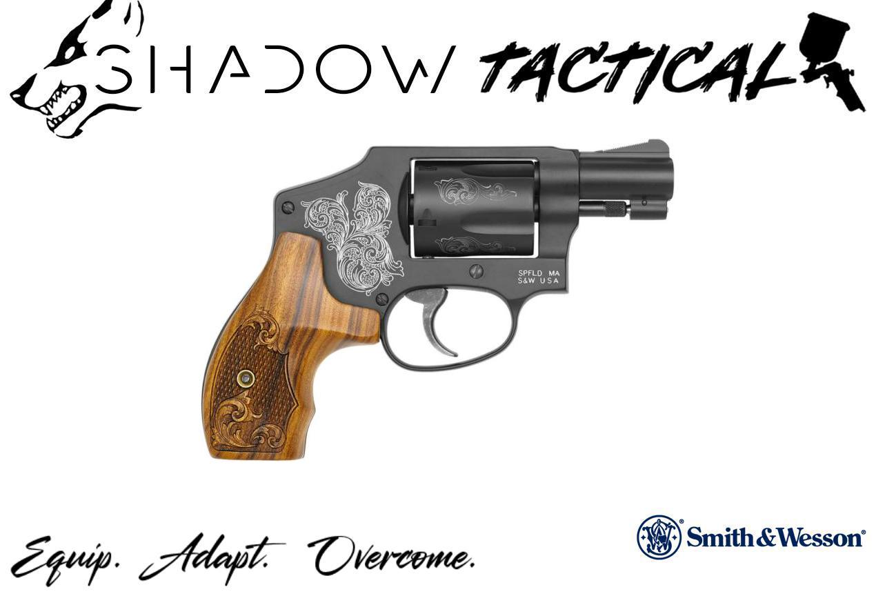 Smith & Wesson 442 Engraved, 38 Special, 5 Capacity, Black, DAO-img-0
