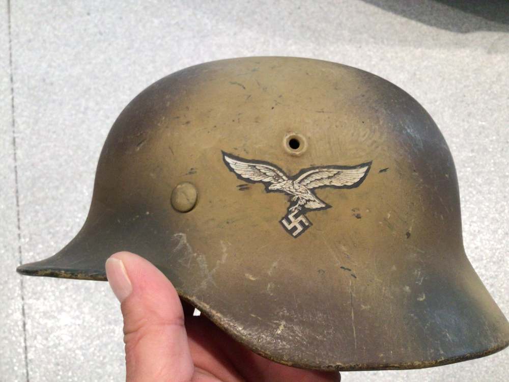 WWII German M40 Camo Helmet W/Liner-img-0