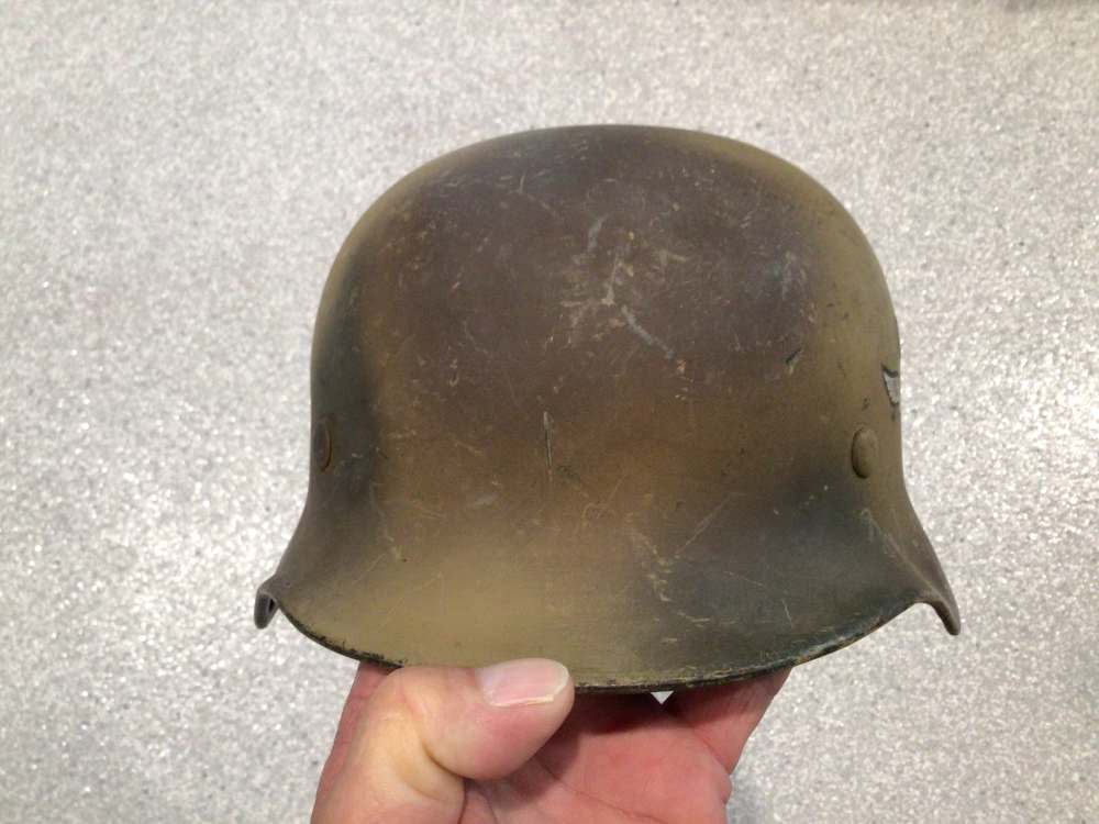 WWII German M40 Camo Helmet W/Liner-img-3