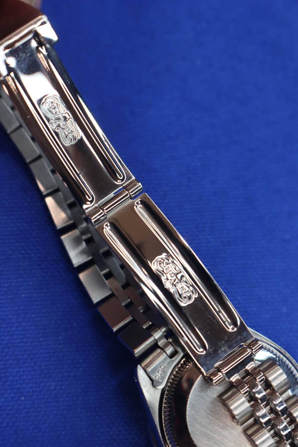 Rolex Ladies Datejust Watch Custom Natural Diamond Blue Dial Jubilee 26mm-img-9