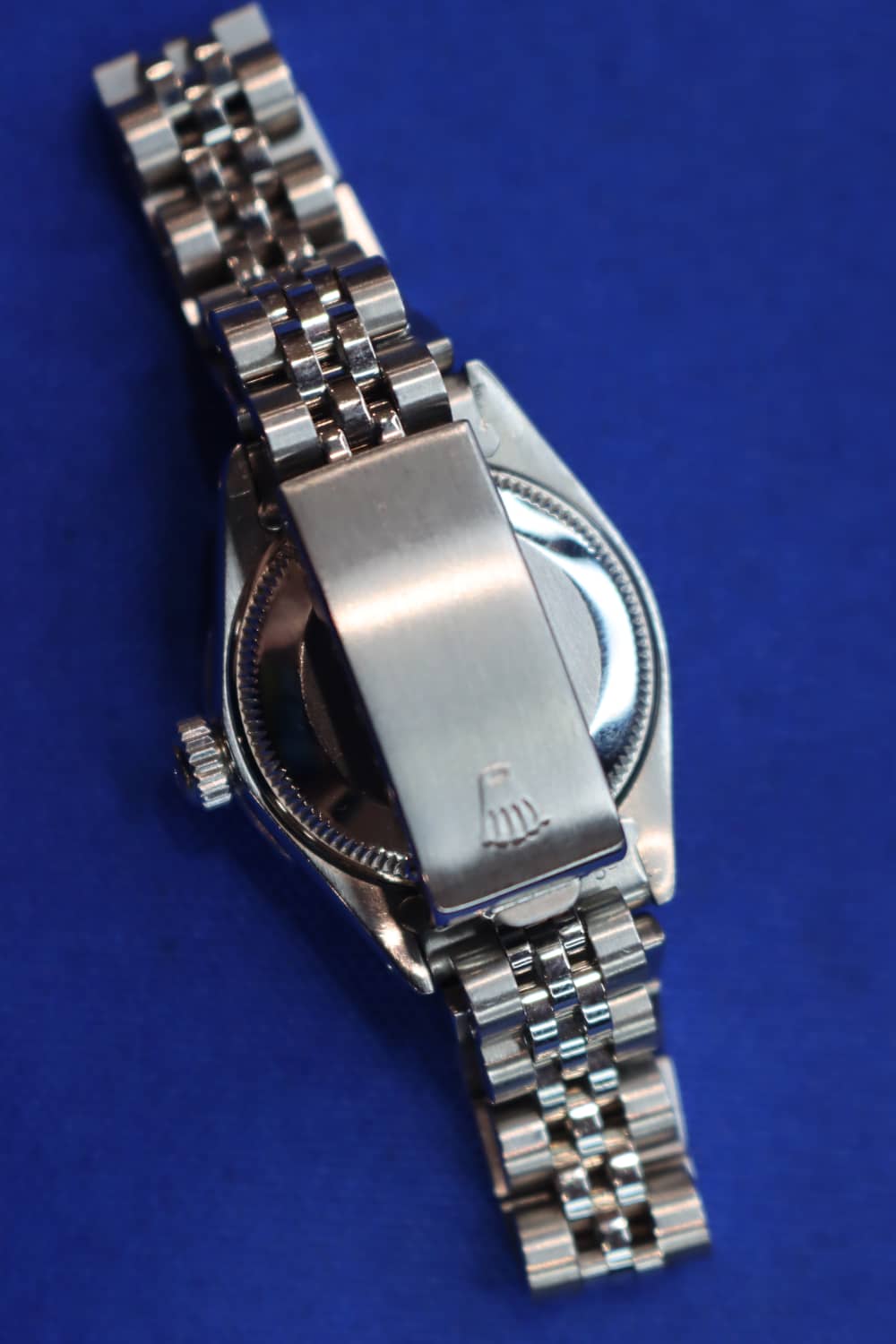 Rolex Ladies Datejust Watch Custom Natural Diamond Blue Dial Jubilee 26mm-img-8