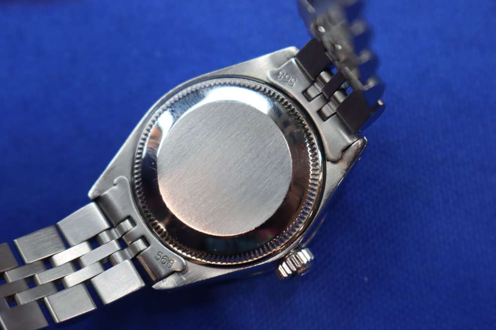 Rolex Ladies Datejust Watch Custom Natural Diamond Blue Dial Jubilee 26mm-img-13