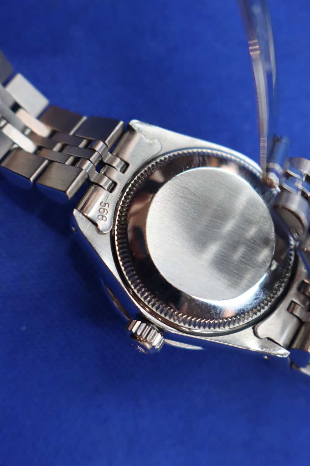 Rolex Ladies Datejust Watch Custom Natural Diamond Blue Dial Jubilee 26mm-img-10