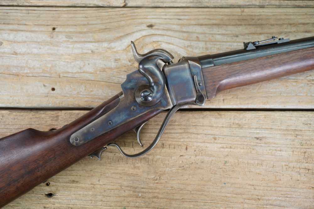 Shiloh Sharps Farmingdale 1970s NM 1863 SRC 54 cal percussion carbine -img-80