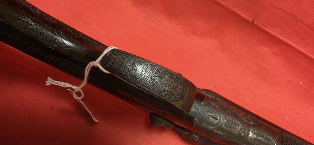 RARE highly engraved Vintage German sxs  Cape Gun 16 Gauge 9.3x72R -img-52