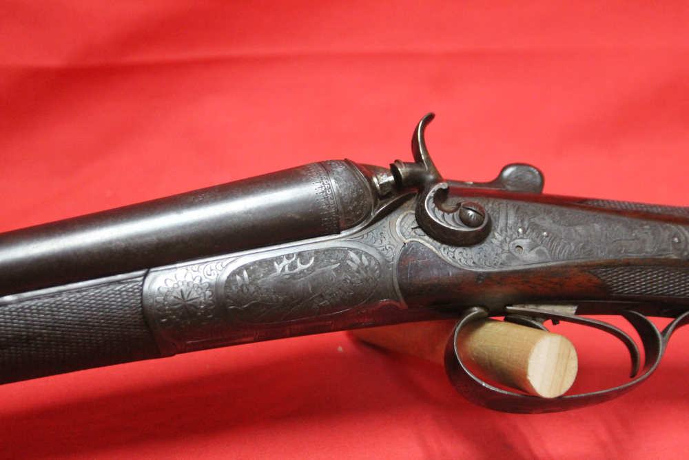 RARE highly engraved Vintage German sxs  Cape Gun 16 Gauge 9.3x72R -img-20